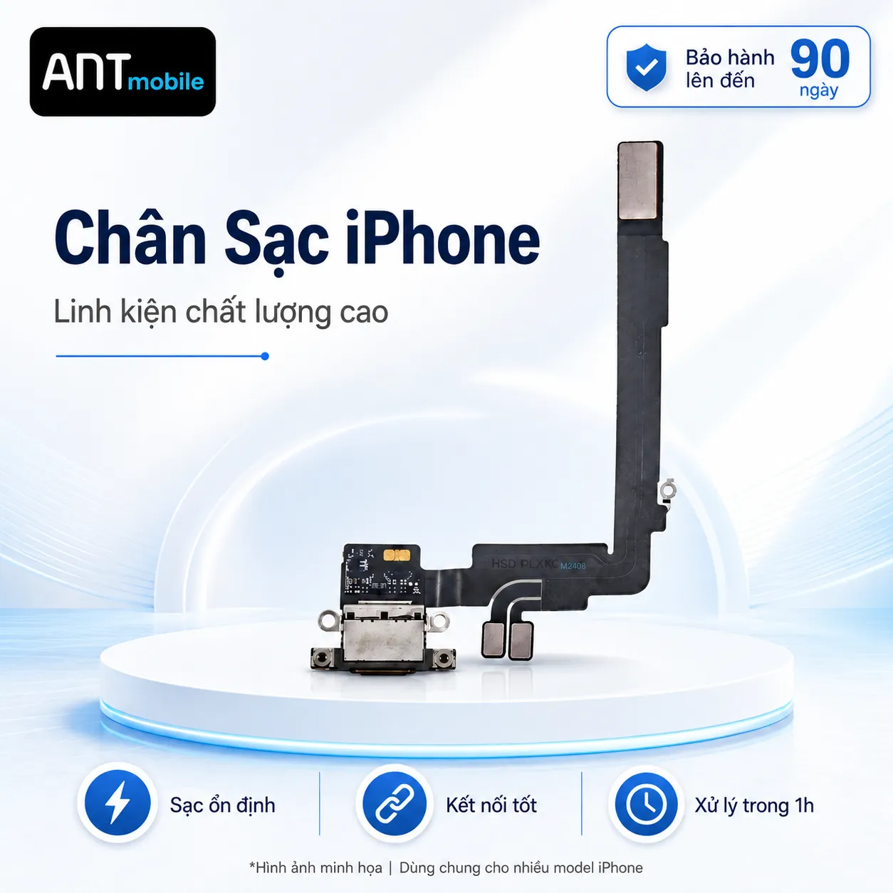 Thay chân sạc iPhone lấy ngay trong 1h. Bảo hành 90 ngày